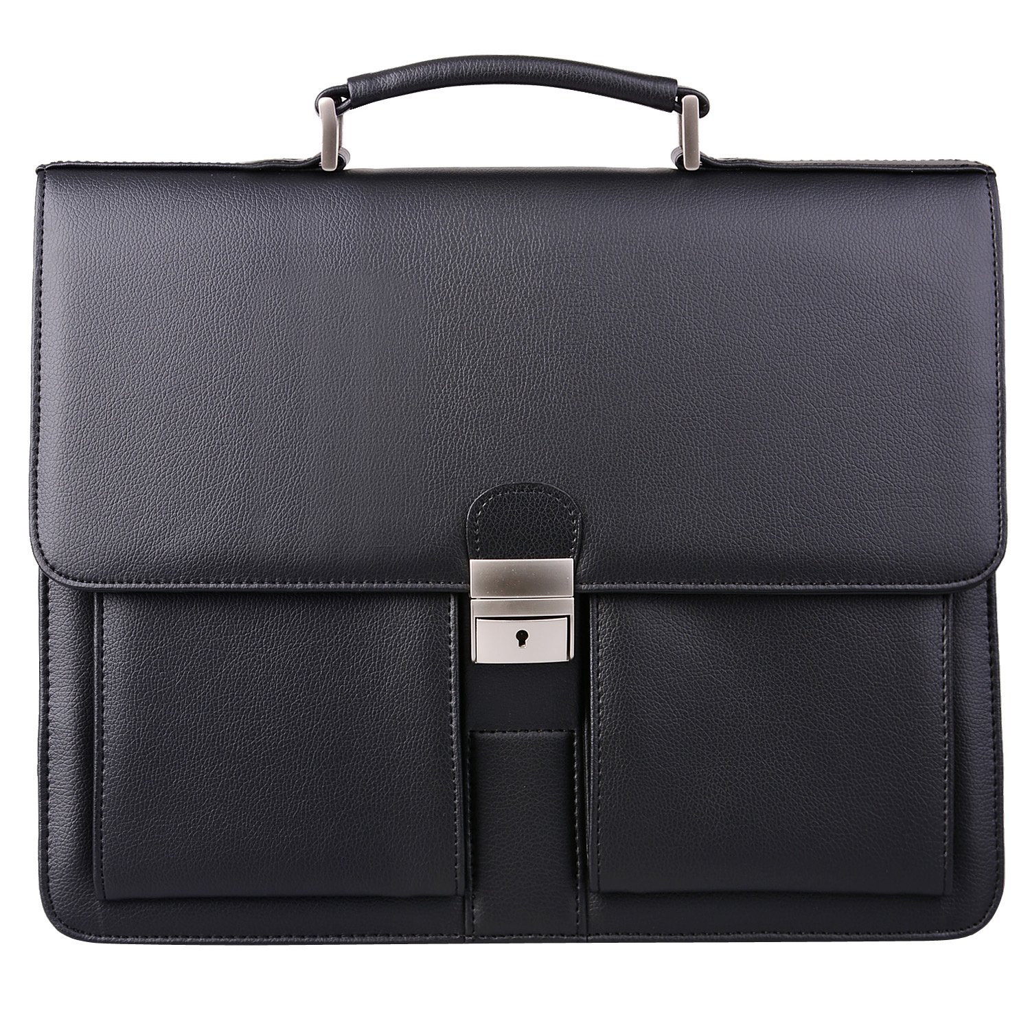 Jack&Chris Mens New PU Leather Attache Briefcase Traditional Messenger Lawyer Ba