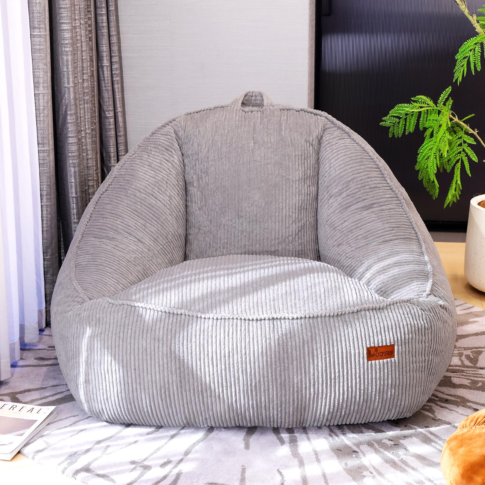 UODERS Bean Bag Chair for Adults & Kids, Giant Plush Corduroy Beanbag Sofa with 
