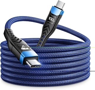100W USB C to USB C, Fast Charging 3M Long Type C Cable C to C Charger Fast Charg Lead Usbc to Usbc for iPhone 17 16 15 Pro Max Plus MacBook iPad Pro/Air Samsung Galaxy S23/S22/S21 Google Pixel
