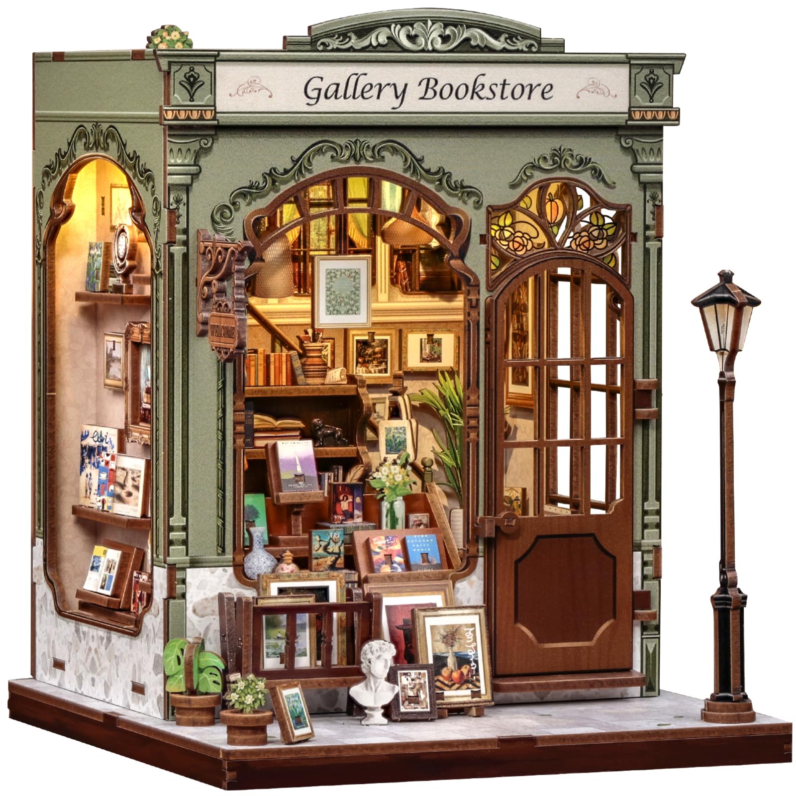 CUTEBEE Book Nook Kit - DIY Miniature House Dollhouse Kit for Adults | Library B