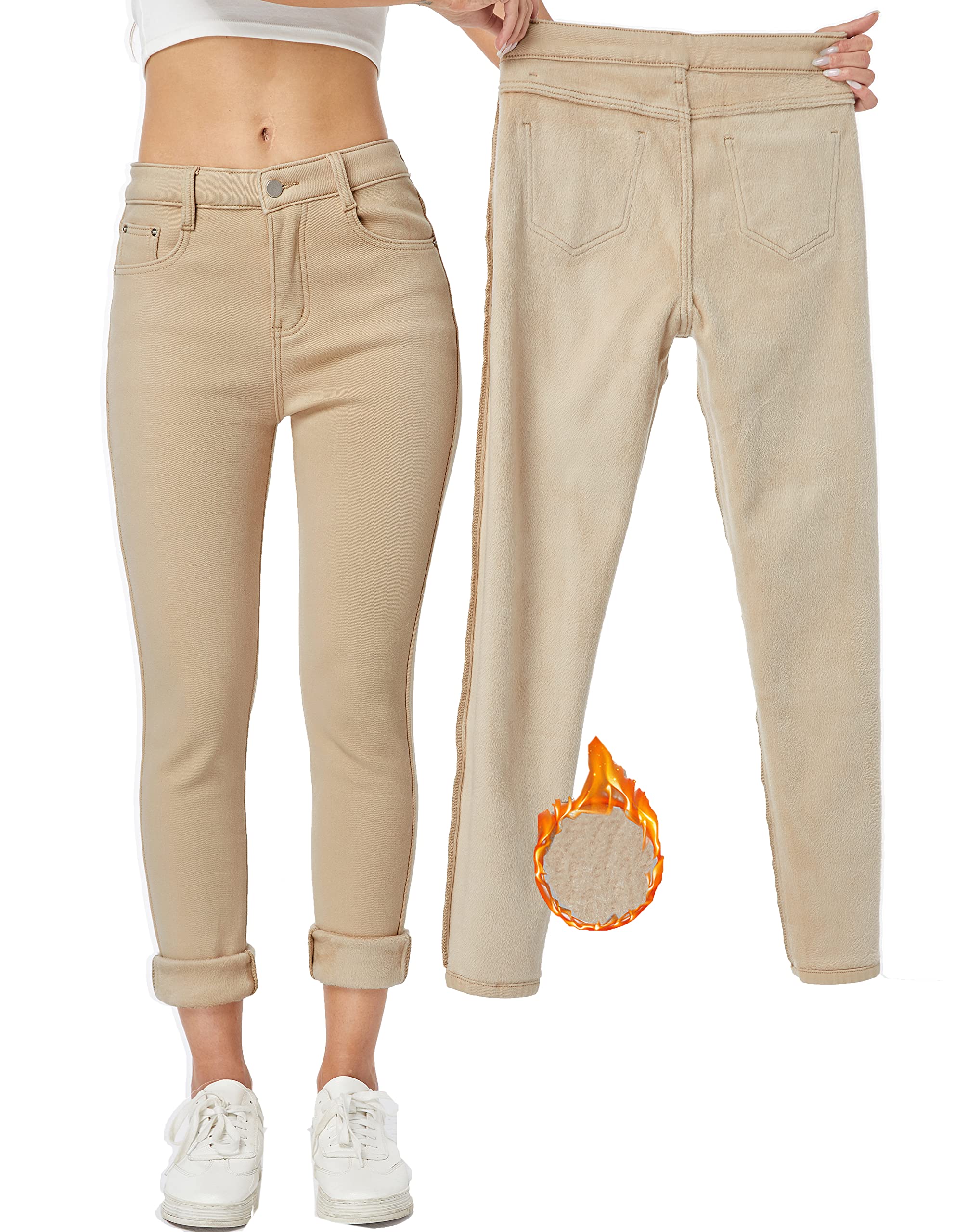 Yehopere - Women's jeans, Dark Khaki Colour, XL