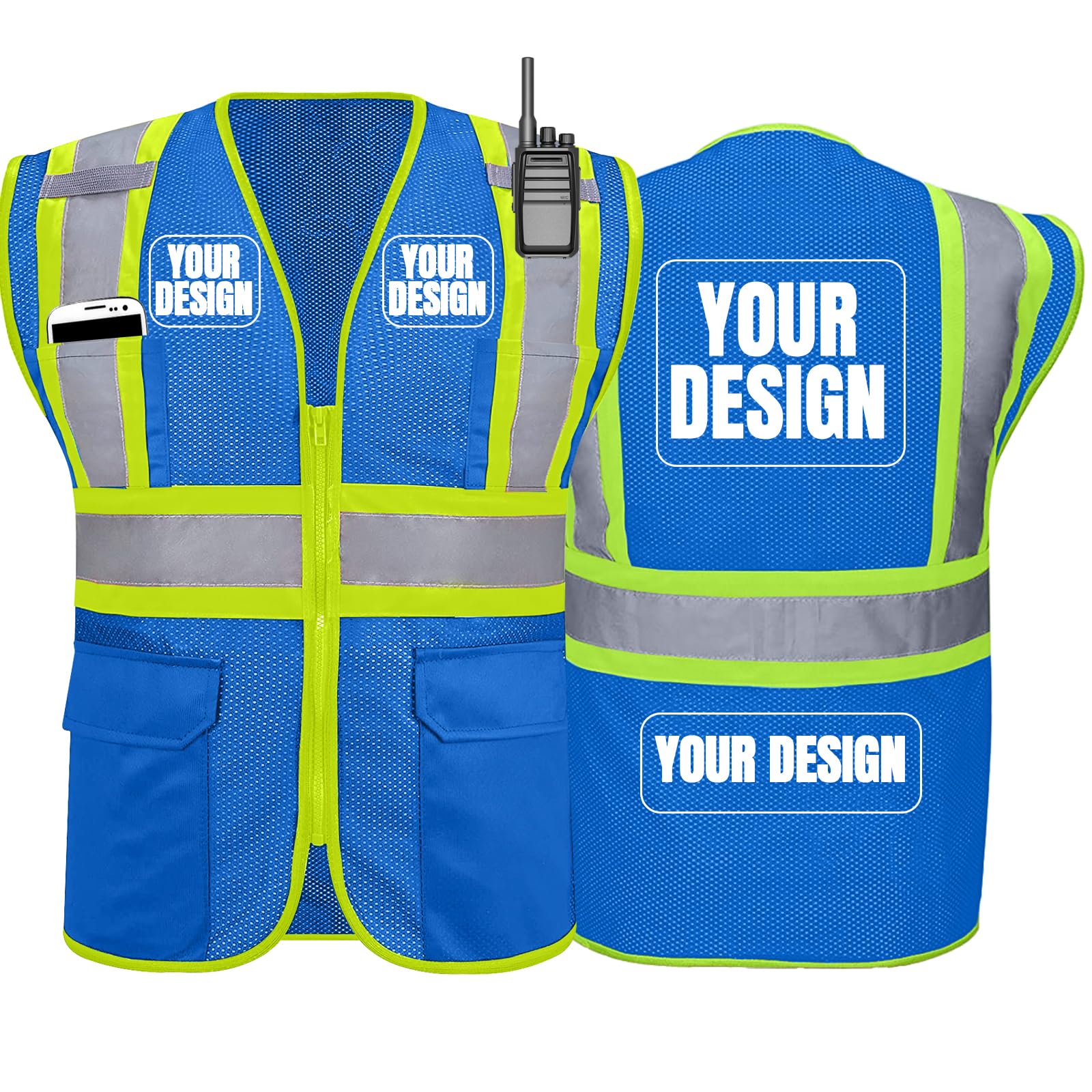 BeautyWill Custom Safety Vest Customized Logo Class 2 High Visibility Reflective