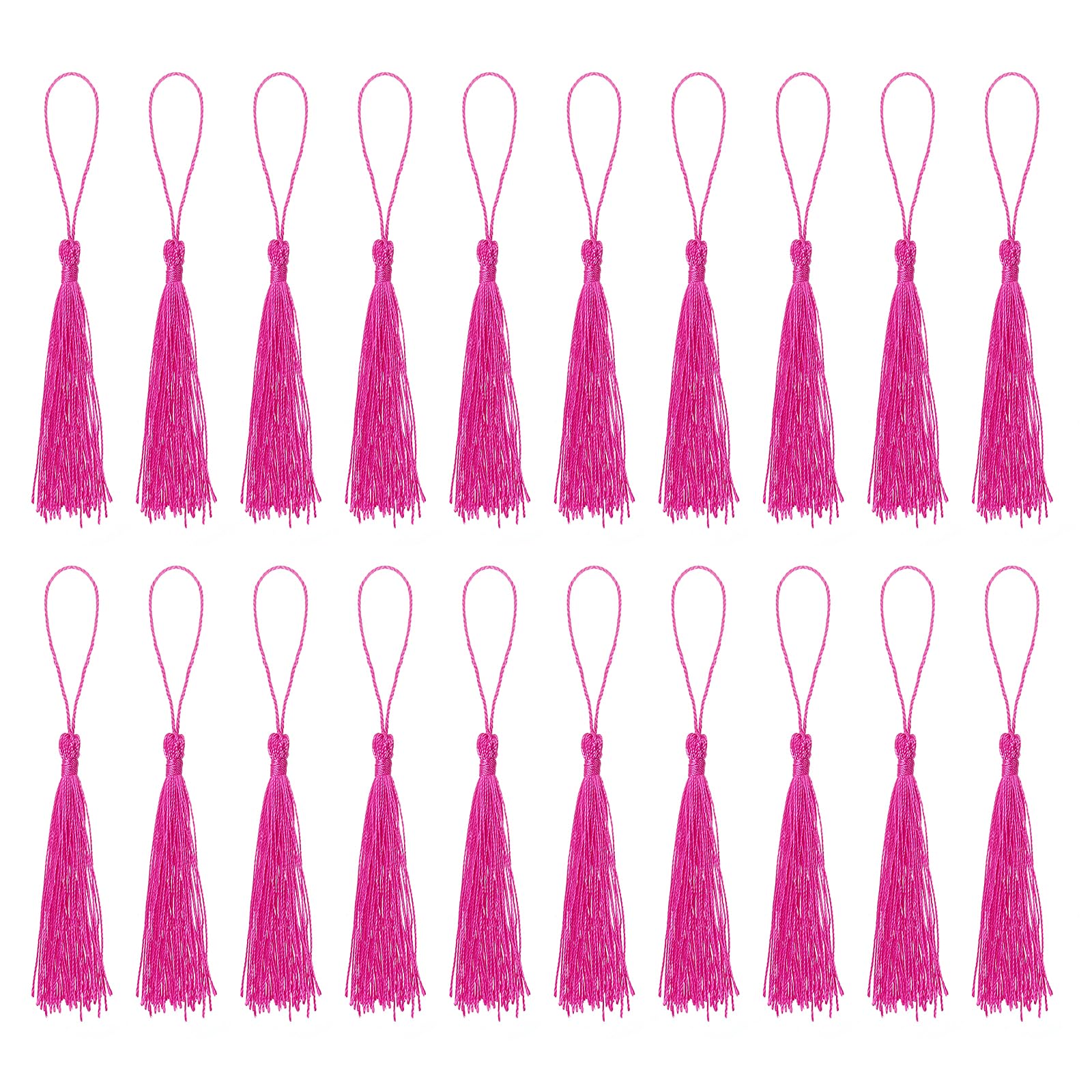 Bookmark Tassels, 20 Pieces 5.1 Inch Soft Silky Mini Tassels with Loops for Keyc