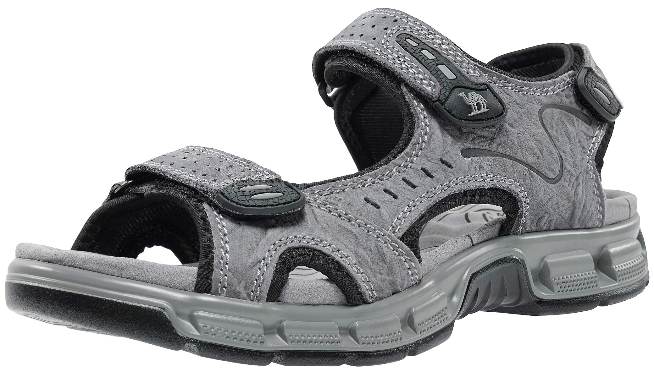 CAMEL CROWN Men's Leather Sandals for Hiking Walking Beach Treads Water Athletic