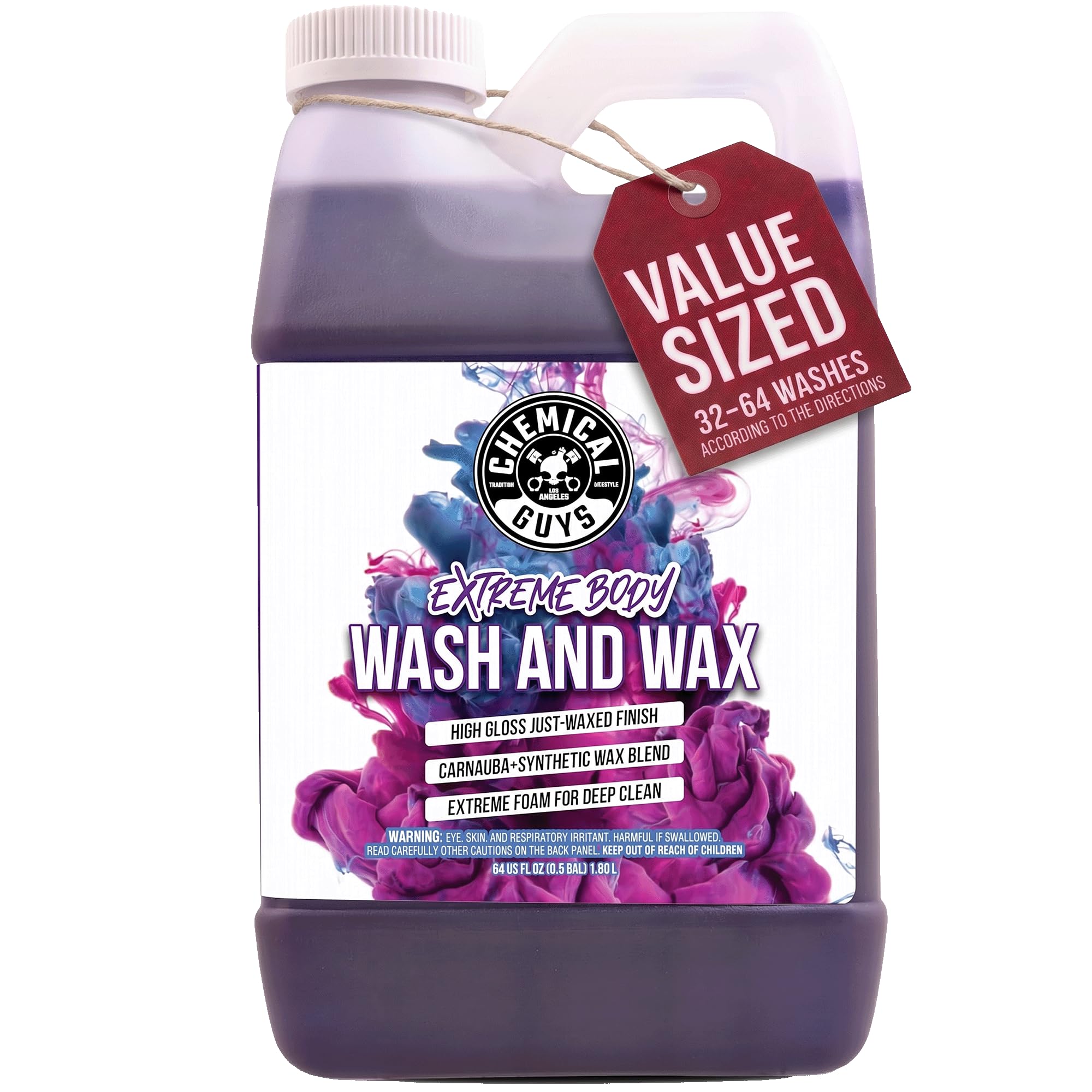 Chemical Guys Extreme Bodywash &amp; Wax Car Wash Soap, 64 oz | Natural and synt