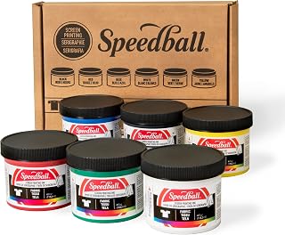 Speedball Fabric Screen Printing Ink Starter Set, 6-Colors, 4 Fl Oz for T-Shirt and Silkscreen Printmaking