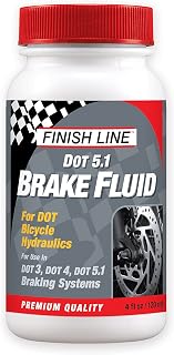 Finish Line DOT 5.1 Bicycle Brake Fluid High Performance 4 fl oz | Engineered For Hydraulic Braking Systems - Delivers Optimal Brake Lever &amp; Pad Retraction