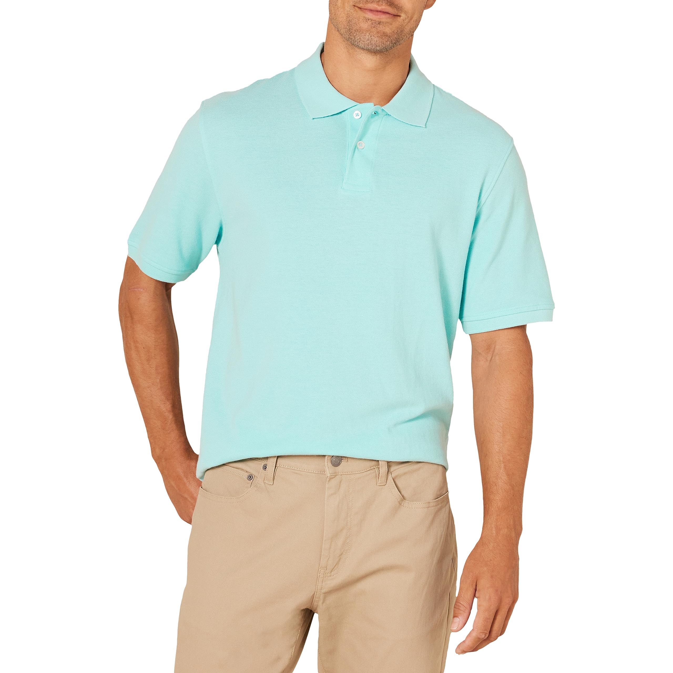 Amazon Essentials Men's Classic Fit Cotton Pique Short Sleeve Polo Shirt (Availa
