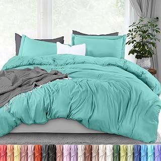 Utopia Bedding Queen Duvet Cover Set,1 Duvet Cover with 2 Pillow Cases,3 Pcs Duvet Cover with Zipper Closure, Ultra Soft Brushed Microfiber 90x90 Inch (Queen, Spa Blue)