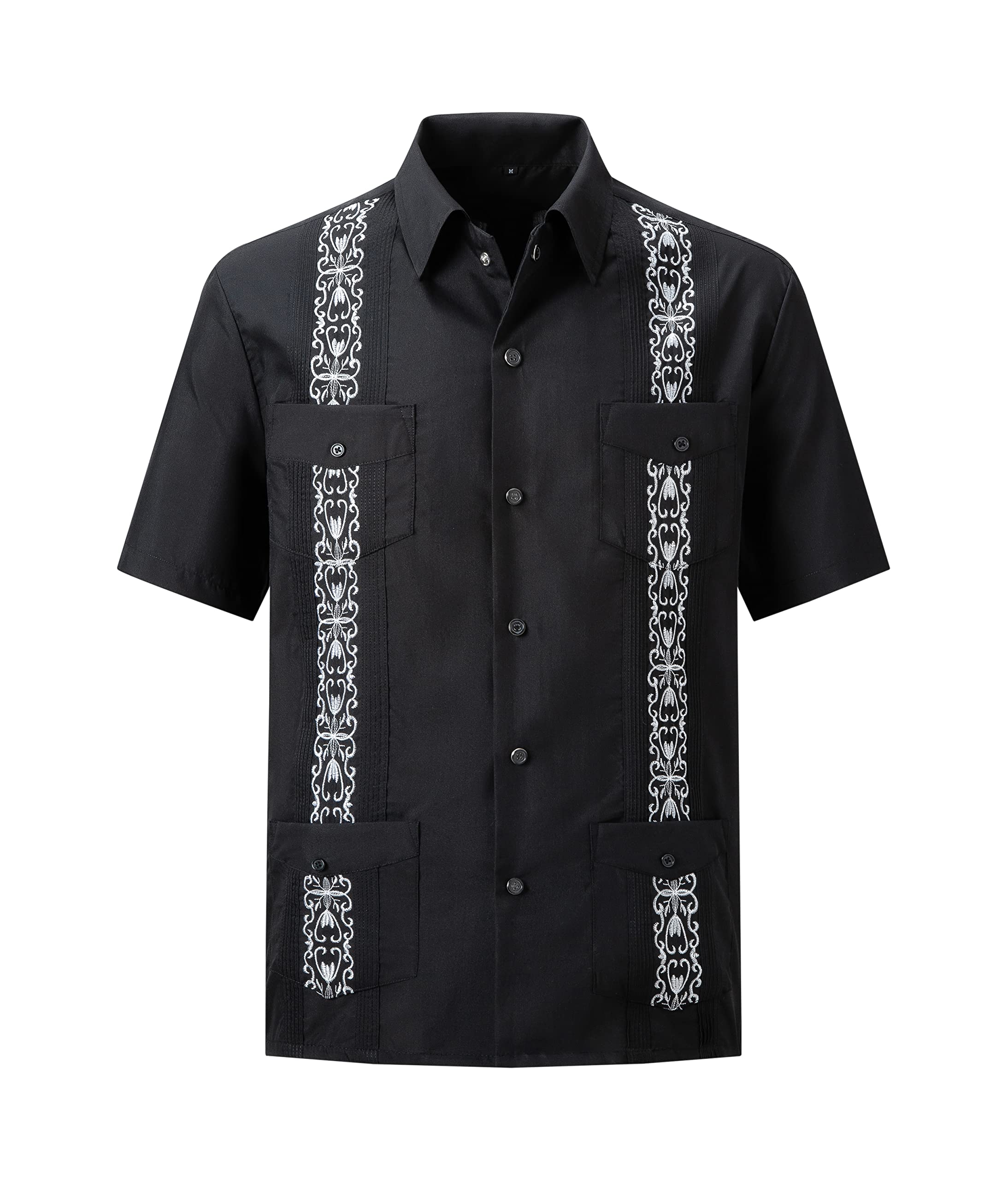 Men's Guayabera Shirts Short Sleeve Casual Snap Shirts
