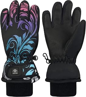 N'Ice Caps Kids Waterproof Winter Thinsulate Warm Gloves | Boys and Girls Snow Ski Gloves with Durable Grippers on Palms, Fingers and Thumbs, 3M Insulation Ideal for Cold Weather