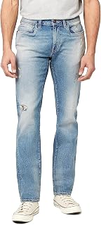 Buffalo David Bitton Men's Straight Six Jeans, Veined and Contrasted, 30 30, blue