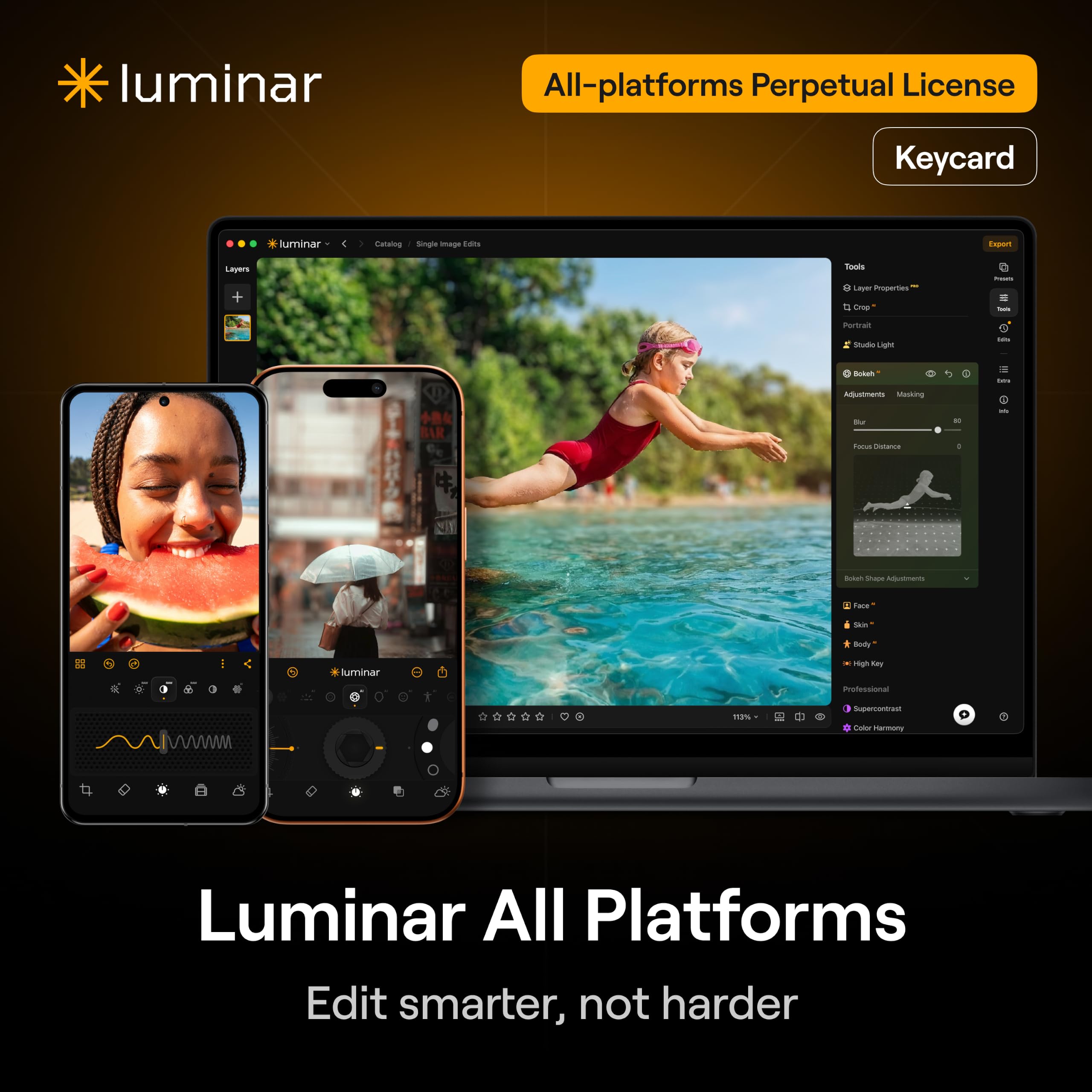 Skylum Luminar AI Photo Editing Software – Lifetime License for Desktop, Mobile 