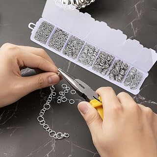 1170 Pieces Jump Ring Set - White 7 Compartments Tarnish Resistant Stainless Steel Split Rings for Jewelry Making