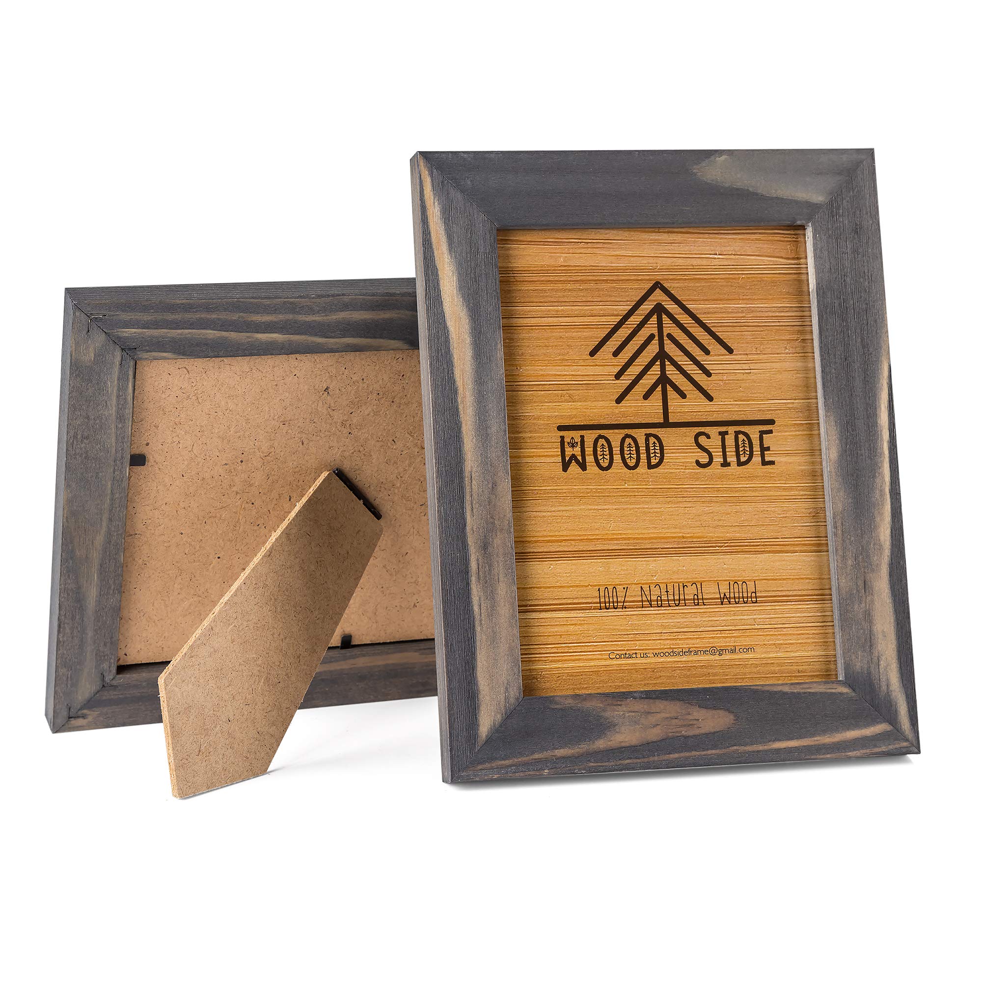Rustic Wooden Picture Frame 5x7 Inch - Set of 2-100% Natural Eco Distressed Wood