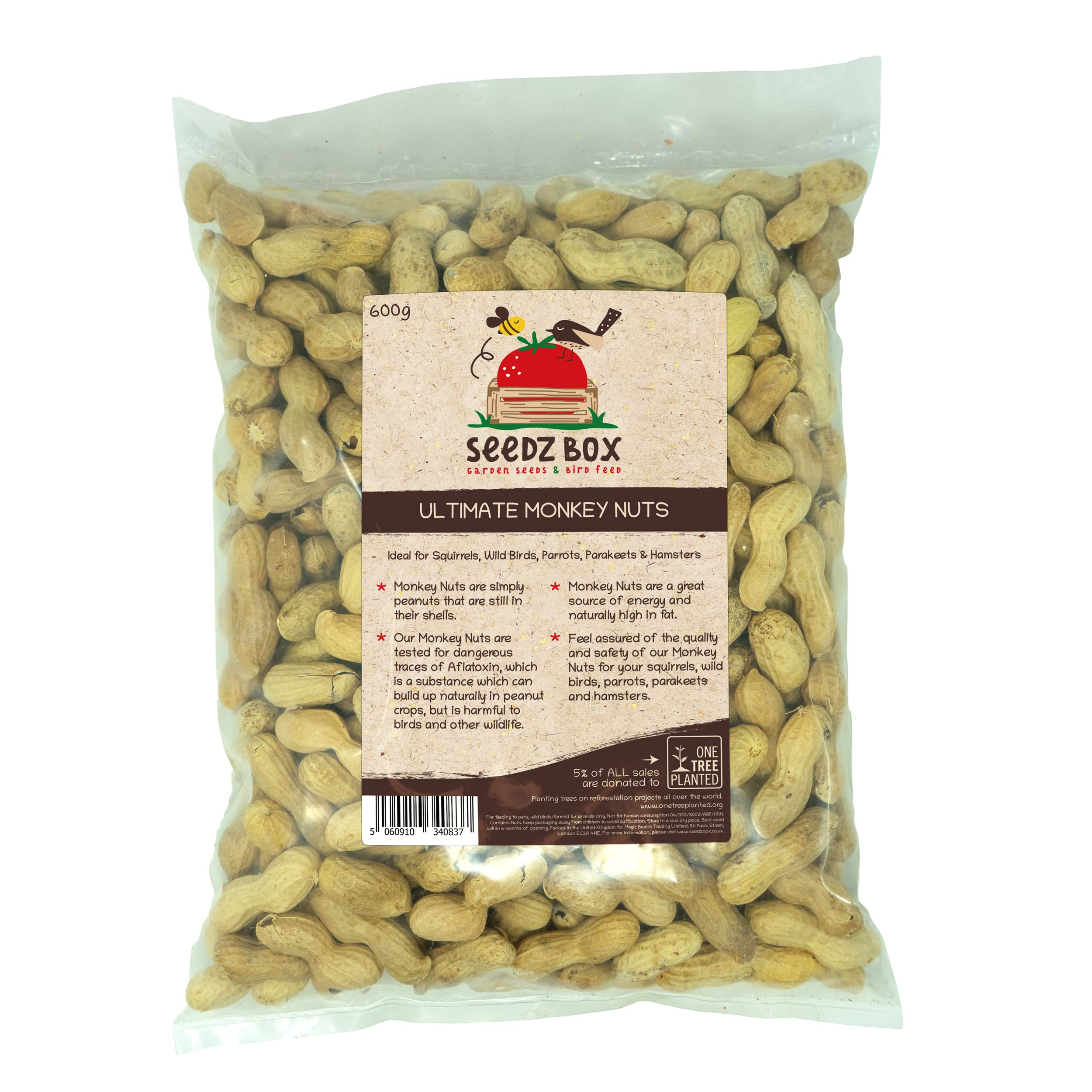 Monkey Nuts For Squirrels 600g - Wild Birds - Parrots - Parakeets - Hamsters - M