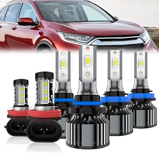 LED Headlights Fit For 2015-2019 Honda CR-V CRV Headlight Bulbs,9005/HB3/H10 High Beam + H8/H9/H11 Low Beam + h11 Fog Light Combo Headlamp Bulbs,Plug And Play,Pack of 6 (Honda CRV 2015-2019)
