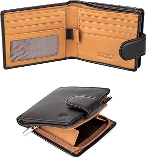 Men's Genuine Leather Coin Pocket Zip RFID Wallet