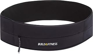 Build & Fitness Zipper Running Belt Secure Key Clip - Lightweight Running Belt Small Unisex Phone Keys Card Airpods Running Belt Running Belt Gym Jogging Bike
