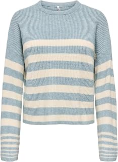 ONLY Onlkatia LS Rib Stripe O-Neck CC Knt Women's