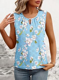 Women Summer Casual Sleeveless Round Neck Tank Top