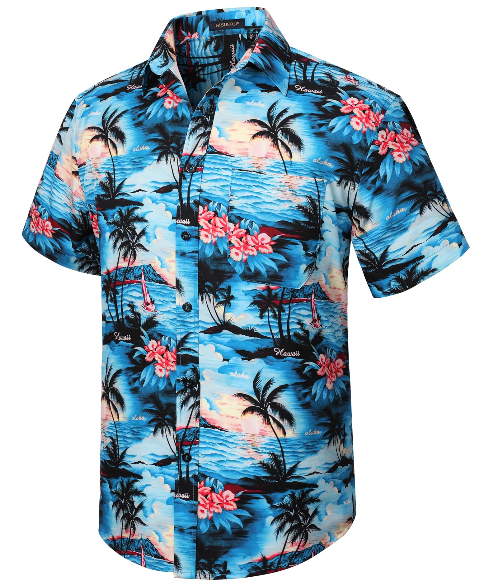 Hawaiian Shirt for Men Casual Summer Short Sleeve Beach Vacation Aloha Hawaii Bu