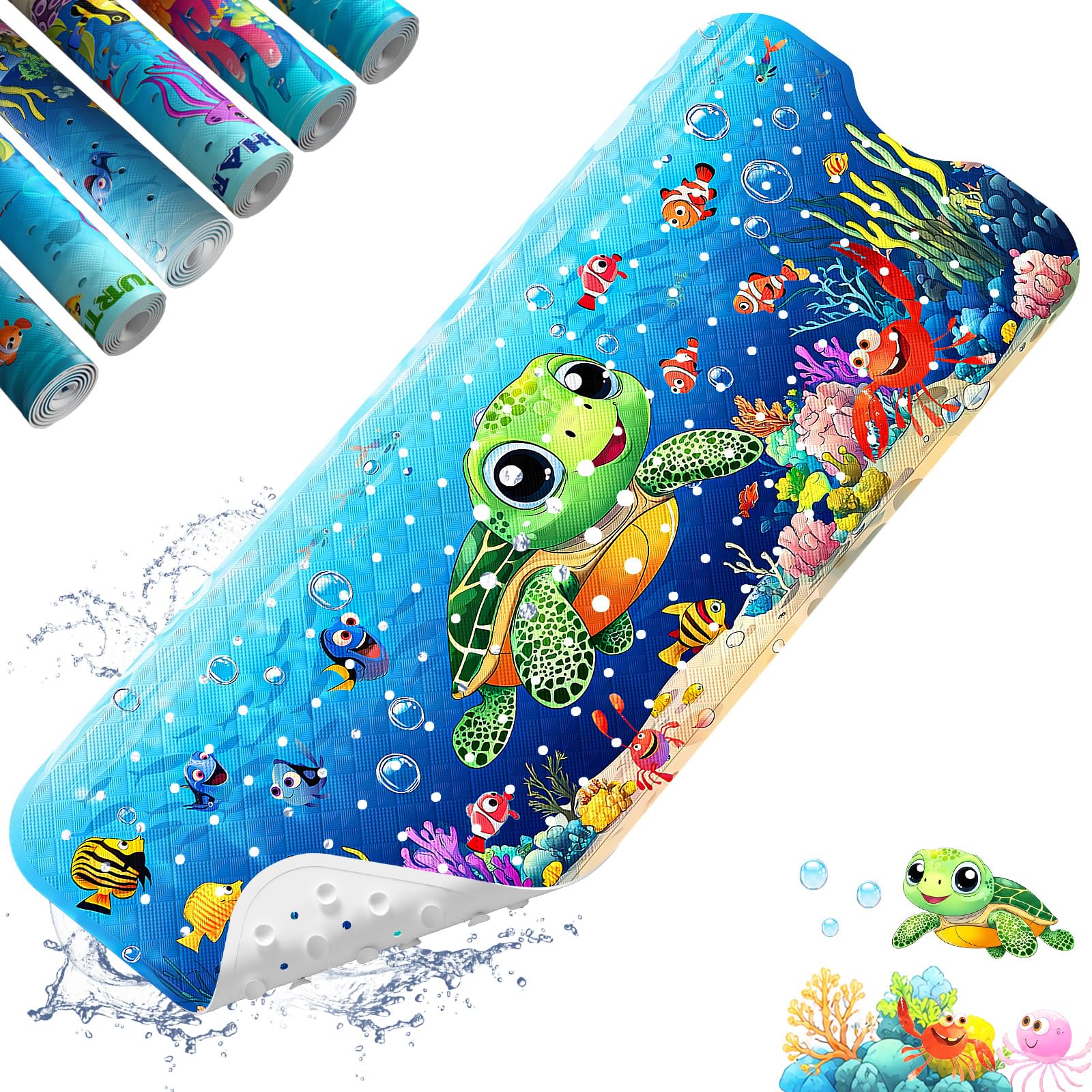 XIYUNTE Baby Bath Mats Non Slip Anti Mould, Cartoon Kids Bath Mat Non Slip, 100x