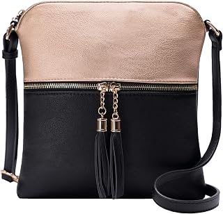Solene Womens Lightweight Medium Crossbody Purse with Tassel, Perfect Size Crossbody Bags for Daily Use, travel