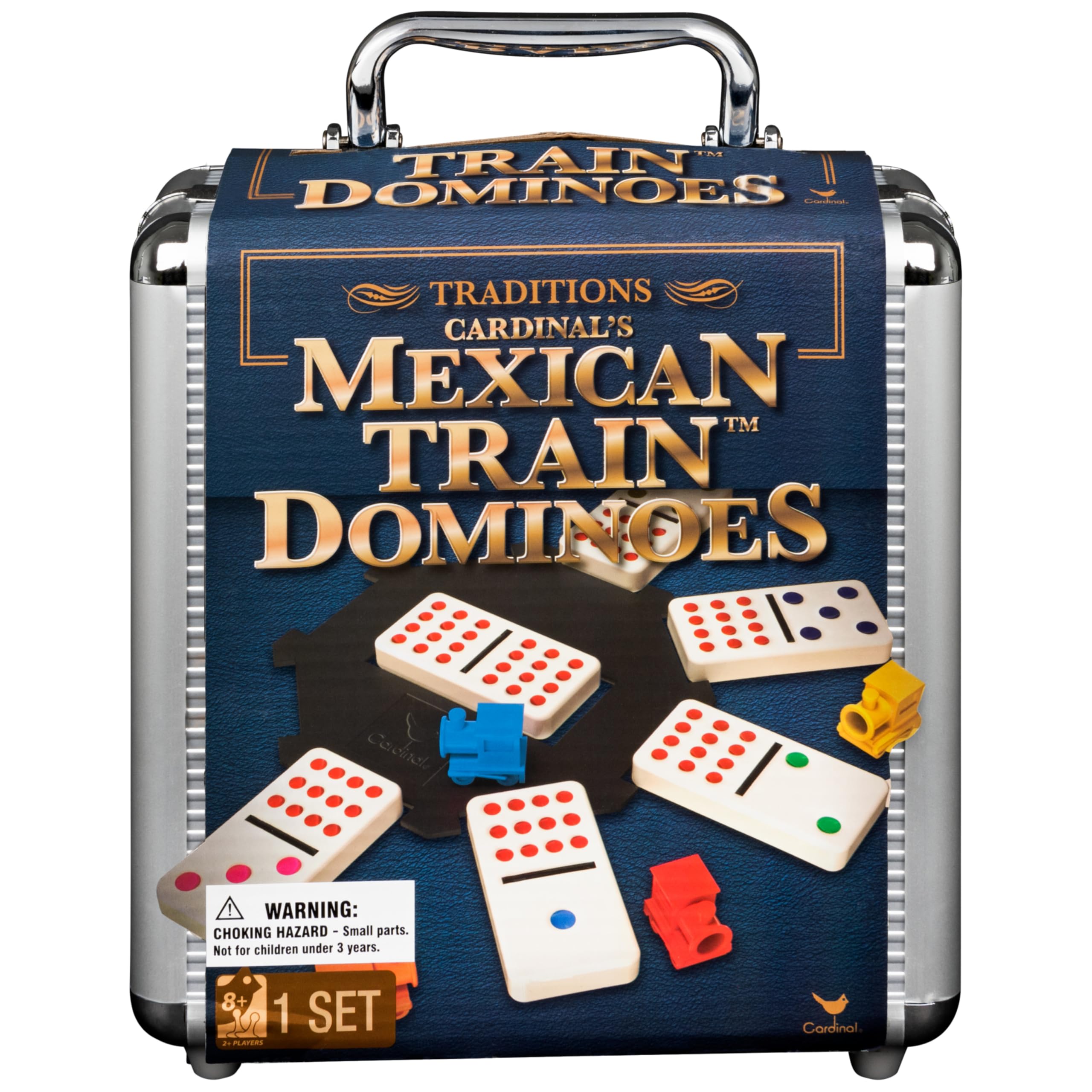 Spin Master Games, Mexican Train Dominoes Set in Aluminum Carry Case, Includes C