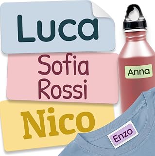 melu kids® Custom Adhesive Labels for Clothes and Other Items (120 Pack) - No Iron Needed, Washing Machine Proof Name Stickers - Delicate
