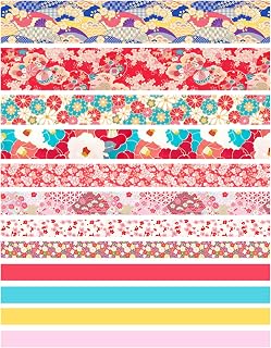 Japanese Washi Tape Set Decorative Pink Flower Pattern Masking Tape for Arts DIY Crafts Journal Planner Scrapbooking Wrapping 12 Rolls