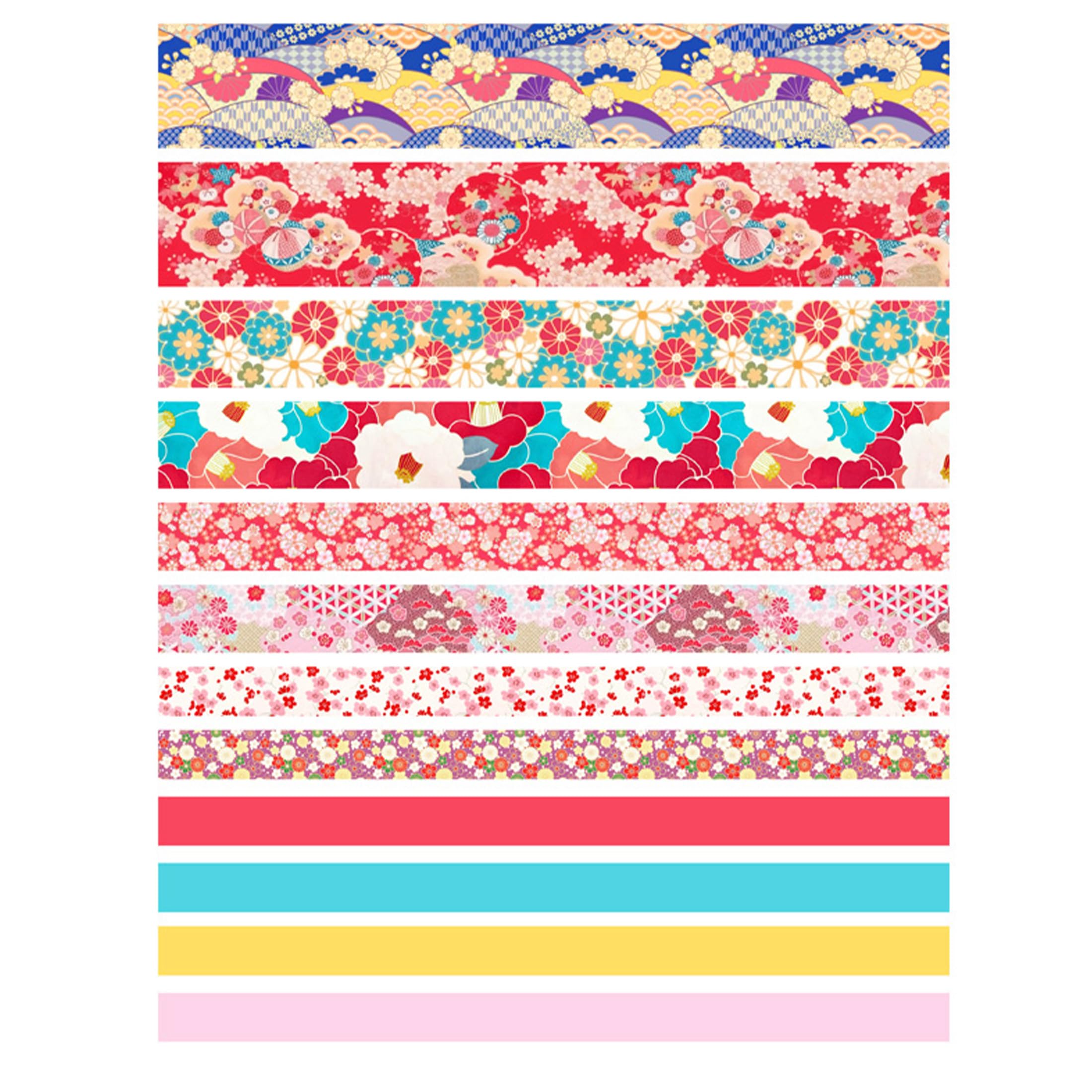Japanese Washi Tape Set Decorative Pink Flower Pattern Masking Tape for Arts DIY