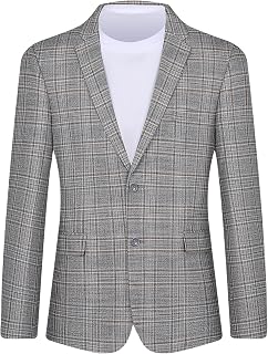 Men's Plaid Sport Coat Classic Fit Blazer Suit Jacket Business
