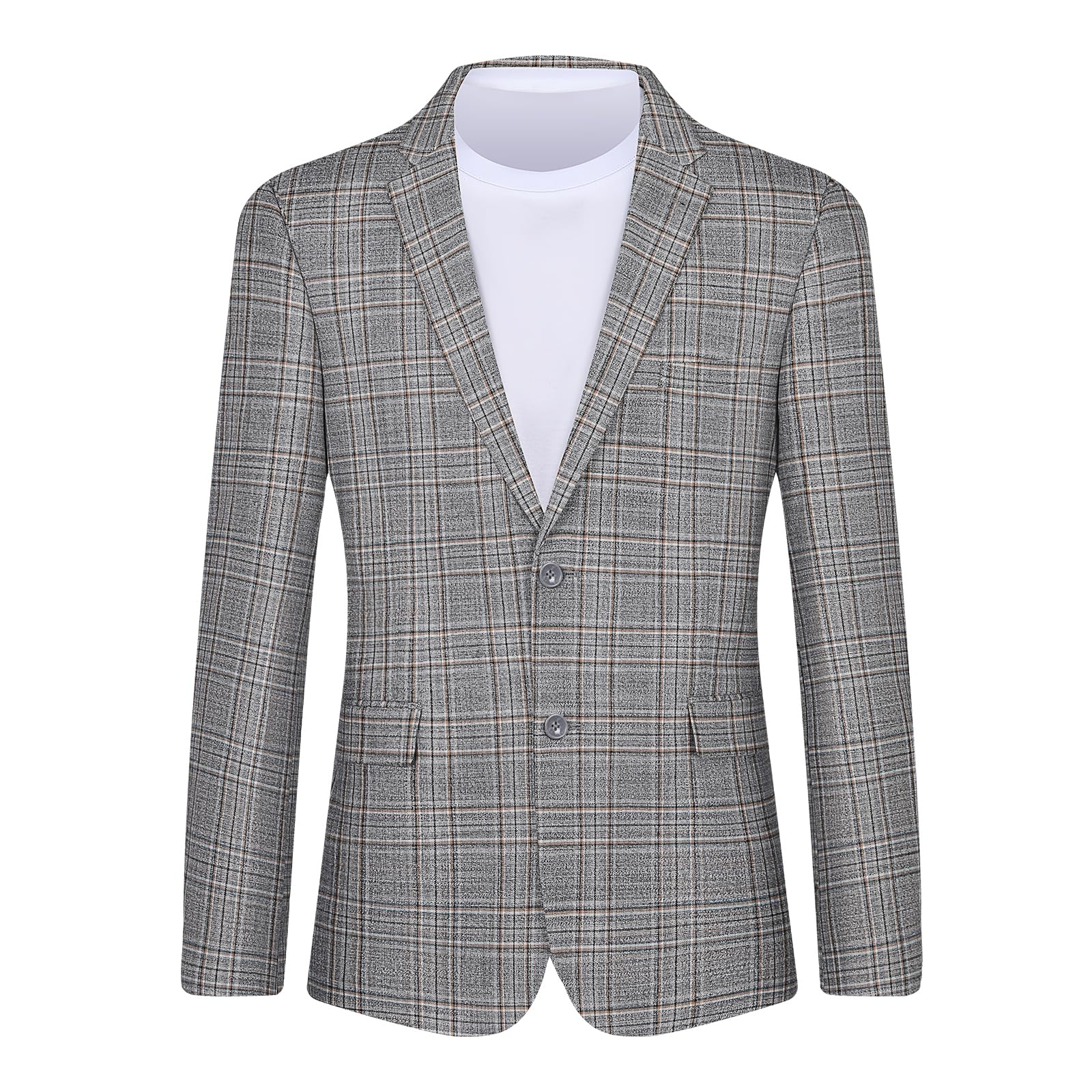 Men's Plaid Sport Coat Classic Fit Blazer Suit Jacket Business