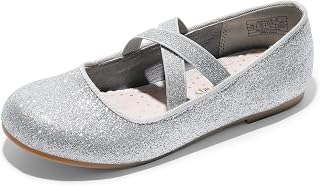 DREAM PAIRS Girls Glittered Ballet Flats