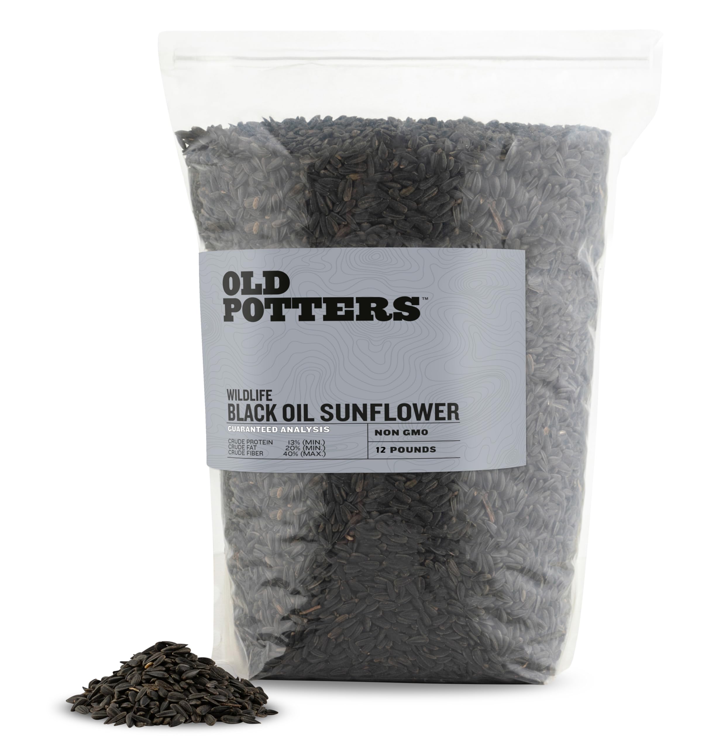 Old Potters Wildlife Black Oil Sunflower Seeds, 12 lbs | For Birds and Wildlife,