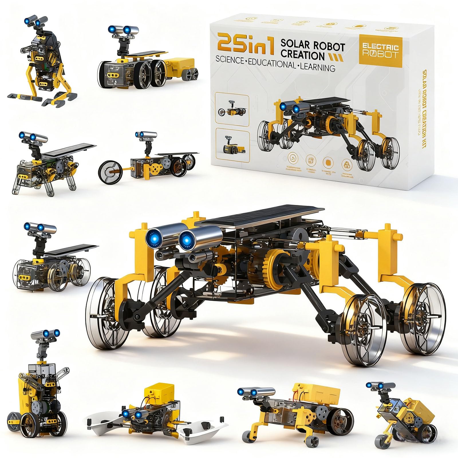 Hechify 25-in-1 Solar Science Robot Kit, STEM Building Toy for Kids Ages 8+ | So
