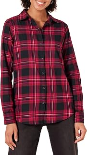 Amazon Essentials Women's Classic Fit Long Sleeve Lightweight Flannel Shirt