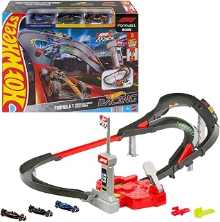 ​Hot Wheels Sprint Race Circuit Track Set with 3 Toy Cars | Track Set with 1:64 Scale McLaren Formula 1 Team, Oracle Red Bull Racing & Atlassian Williams Racing Toy Cars