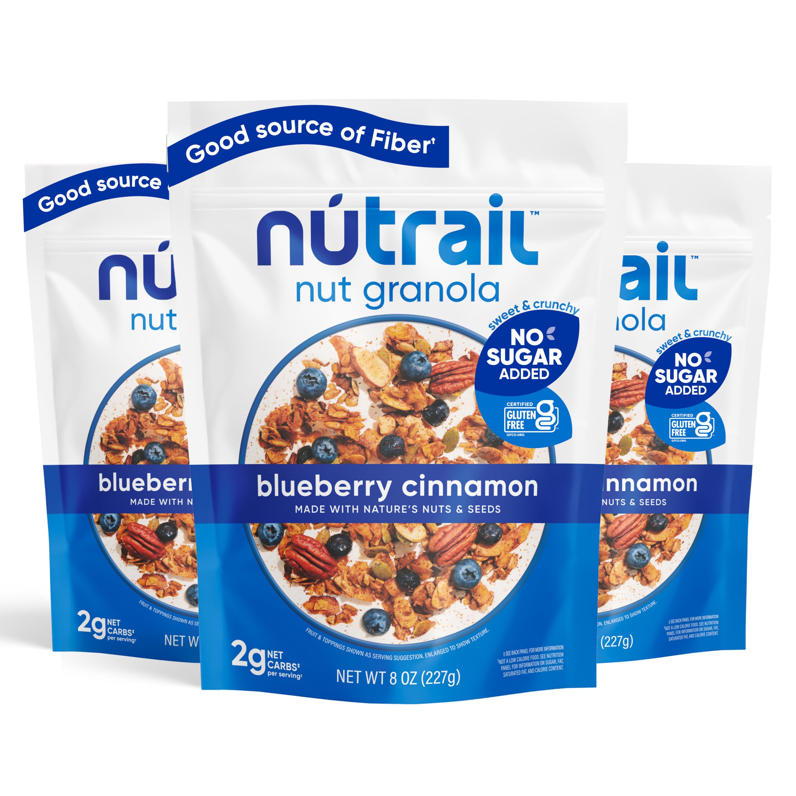 NuTrail Nut Granola Cereal, Blueberry Cinnamon, No Sugar Added, Gluten Free, Gra