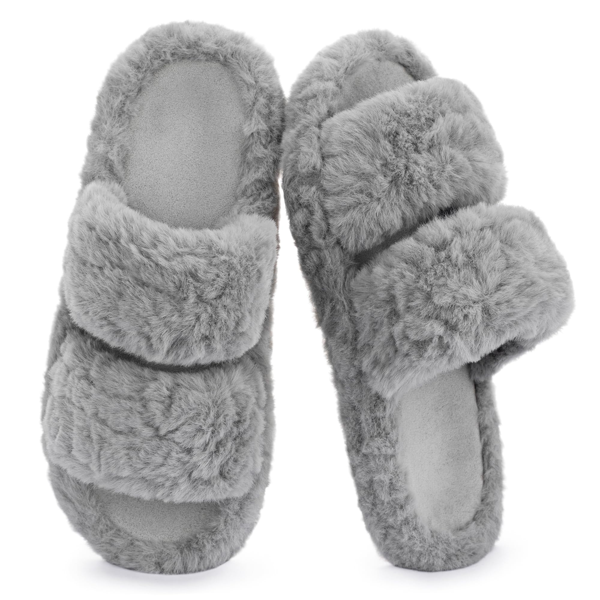RockDove Women’s Open Toe Slippers with Arch Support, Memory Foam House Slippers