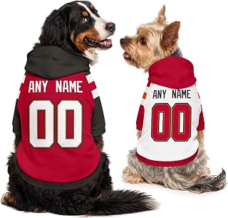 Tampa Dog Clothes Custom Name Number Jersey Style Hoodie