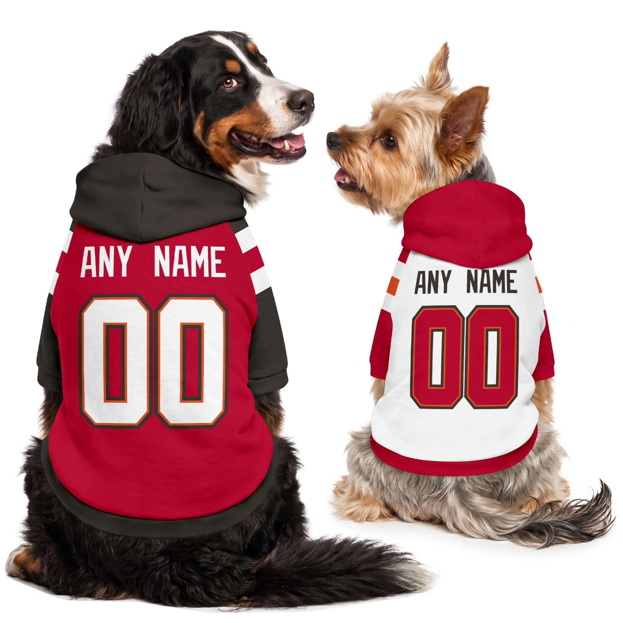 Tampa Dog Clothes Custom Name Number Jersey Style Hoodie