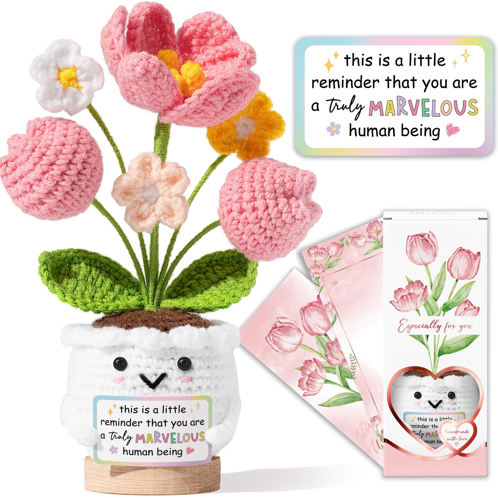Christmas Inspirational Appreciation Gifts for Women Tulip Flower Crochet | Insp