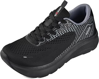JACKSHIBO Mens Arch Support Shoes Wide Width Trainers Running Walking Athletic Tennis Orthopedic Plantar Fasciitis Workout Thick Sole