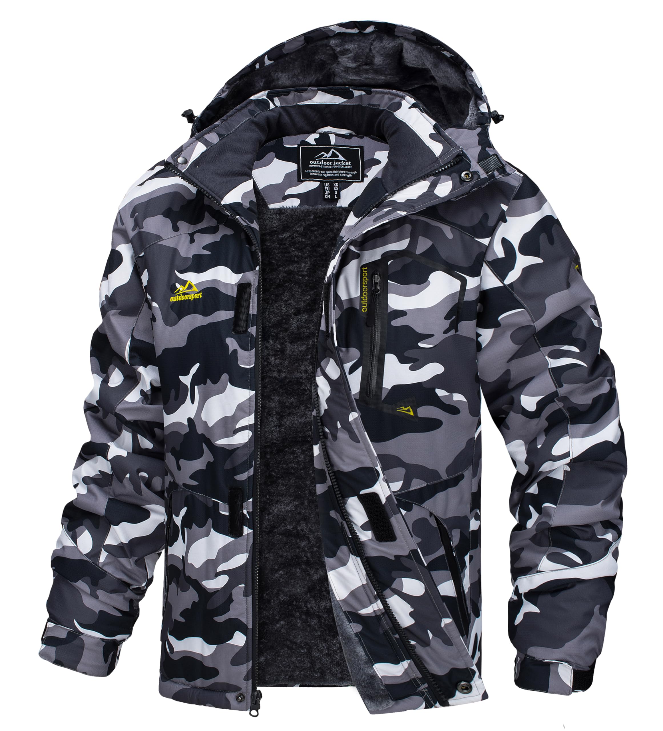 MAGCOMSEN Men's Water Resistant Fleece Lined Winter Coats Parka Mountain Windpro