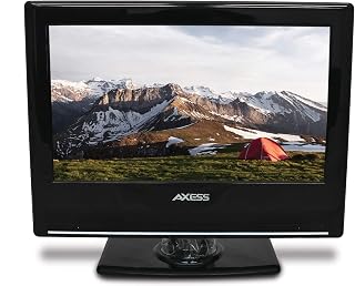 AXESS TVD1801-13 13.3-Inch LED HDTV, Features 12V Car Cord Technology, VGA/HDMI/SD/USB Inputs, Built-In DVD Player, Full Function Remote