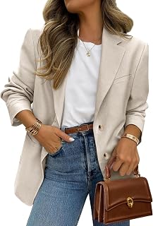 PRETTYGARDEN Blazer 2025 Women Business Casual Long Sleeve Lapel Open Front Work Jacket Blazer with Pockets