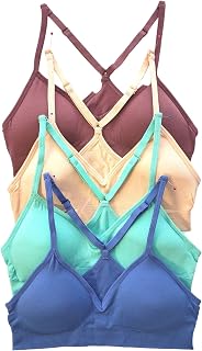 Kalon Women's 4 Pack Racerback Sports Bralette Seamless Comfort Bra