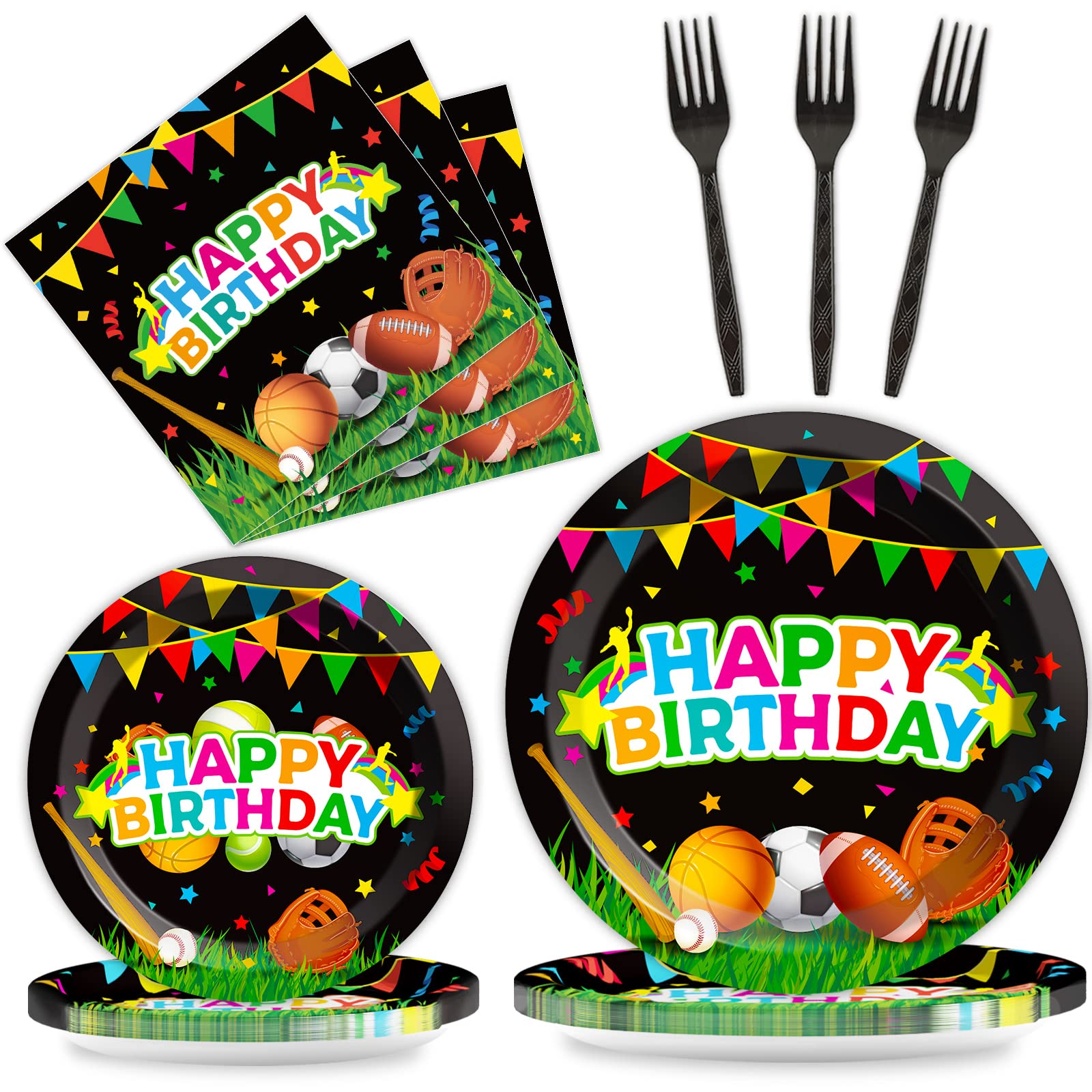 Sports Party Plates Napkins Sports Happy Birthday Party Tableware Baseball Footb